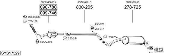 Sistema de gases de escape Skoda ROOMSTER