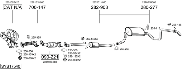 Sistema de gases de escape Kia CEE'D Hatchback