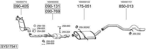 Sistema de gases de escape Mercedes-Benz A-CLASS