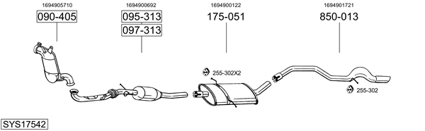 Sistema de gases de escape Mercedes-Benz A-CLASS
