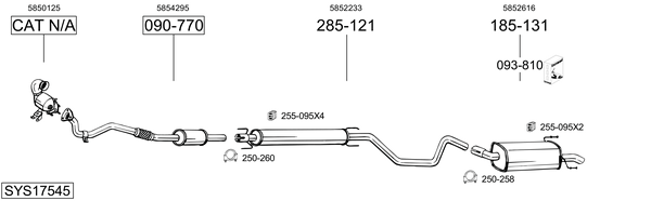 Sistema de gases de escape Opel ZAFIRA B Box Body/MPV