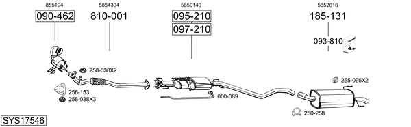Sistema de gases de escape Opel ZAFIRA B Box Body/MPV