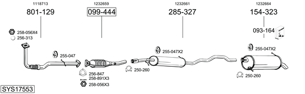 Sistema de gases de escape Ford GALAXY MK I VAN