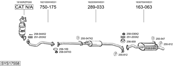 Sistema de gases de escape Honda CR-V III