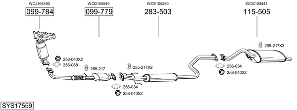 Sistema de gases de escape Mg MG ZS