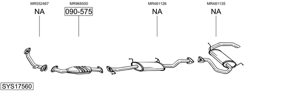 Sistema de gases de escape Mitsubishi PAJERO III Canvas Top