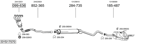 Sistema de gases de escape Vauxhall ASTRA Mk IV Saloon
