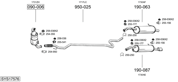 Sistema de gases de escape Peugeot 207 SW Estate Van