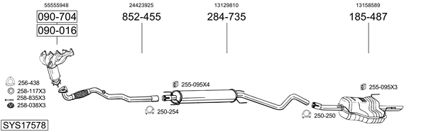 Sistema de gases de escape Vauxhall ASTRA Mk IV Saloon