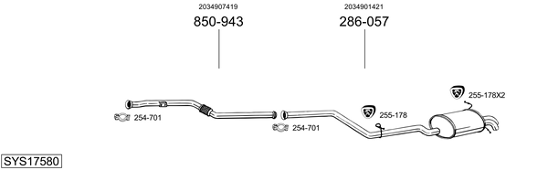 Sistema de gases de escape Mercedes-Benz C-CLASS