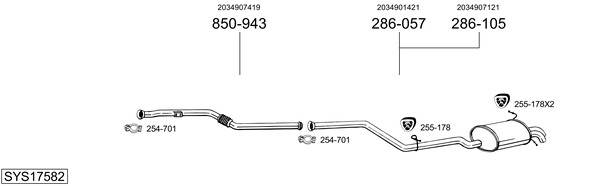 Sistema de gases de escape Mercedes-Benz C-CLASS