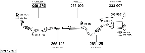 Sistema de gases de escape Seat AROSA