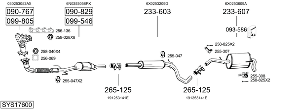 Sistema de gases de escape Seat AROSA