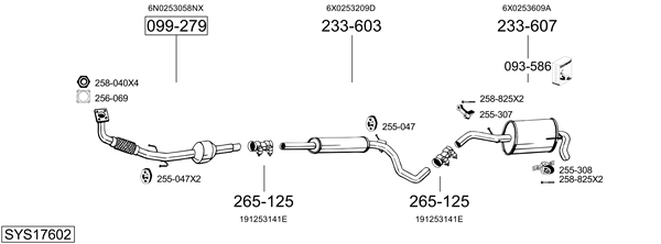 Sistema de gases de escape Seat AROSA