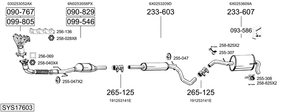Sistema de gases de escape Seat AROSA