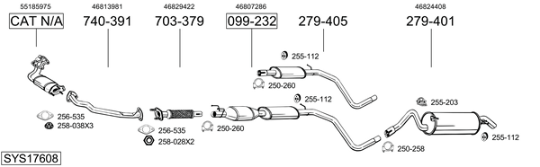 Sistema de gases de escape Fiat STILO VAN