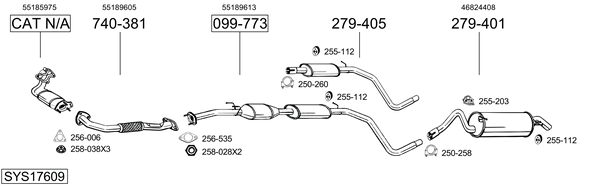 Sistema de gases de escape Fiat STILO VAN