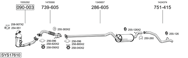 Sistema de gases de escape Ford FOCUS II Turnier