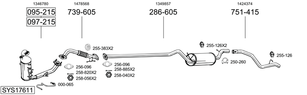 Sistema de gases de escape Ford FOCUS II Turnier