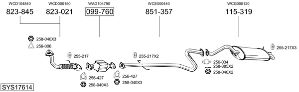 Sistema de gases de escape Mg EXPRESS Hatchback Van