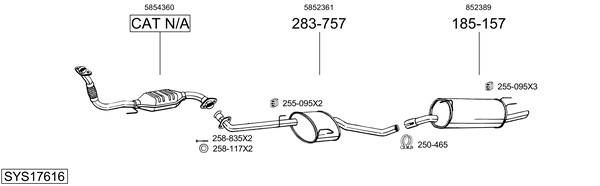 Sistema de gases de escape Opel OMEGA B Estate