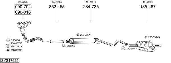 Sistema de gases de escape Vauxhall ASTRA Mk IV Saloon