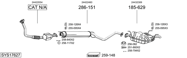 Sistema de gases de escape Vauxhall VECTRA Saloon