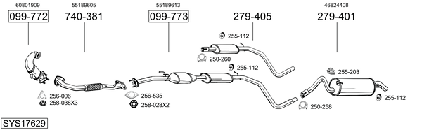 Sistema de gases de escape Fiat STILO VAN