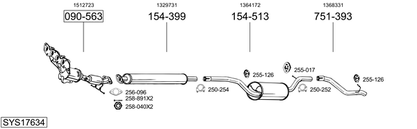 Sistema de gases de escape Ford FOCUS II Saloon
