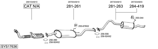 Sistema de gases de escape Hyundai H-1 / STAREX Bus