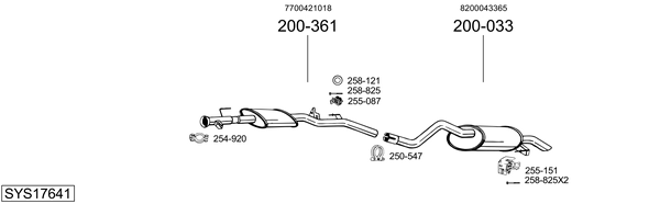 Sistema de gases de escape Renault THALIA I