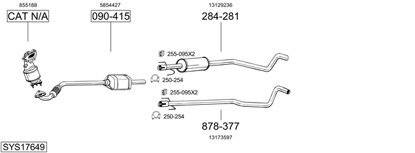 Sistema de gases de escape Vauxhall ASTRA Mk IV Saloon