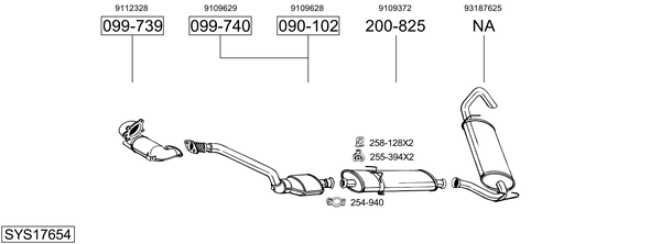 Sistema de gases de escape Vauxhall MOVANO Mk I Chassis/Cab