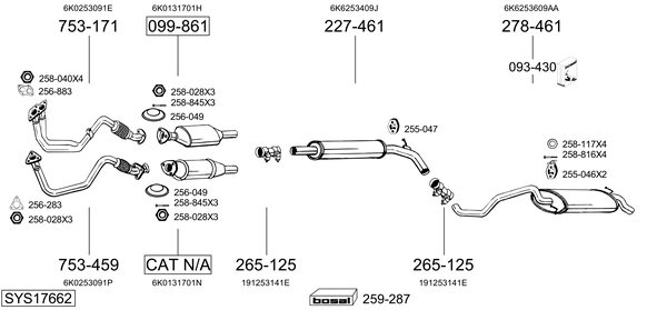 Sistema de gases de escape Seat IBIZA II