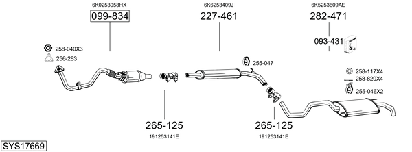 Sistema de gases de escape Seat CORDOBA