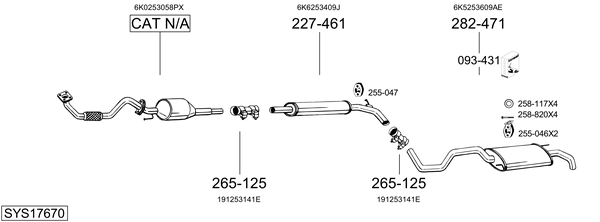 Sistema de gases de escape Seat CORDOBA