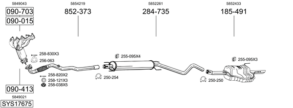 Sistema de gases de escape Opel ASTRA G Estate Van