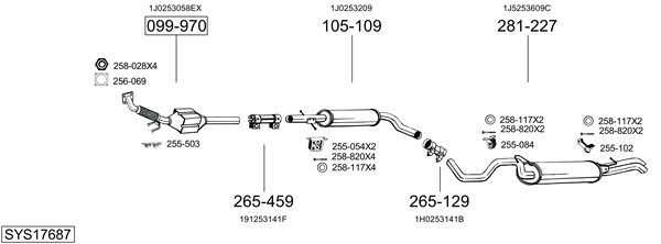 Sistema de gases de escape Skoda OCTAVIA I Estate Van