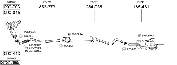 Sistema de gases de escape Opel ASTRA G Hatchback