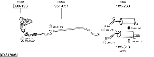 Sistema de gases de escape Opel CORSA D Hatchback Van