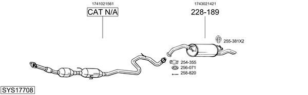 Sistema de gases de escape Toyota YARIS VERSO
