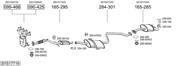 Sistema de gases de escape Hyundai MATRIX