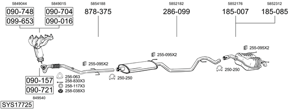 Sistema de gases de escape Opel VECTRA C GTS