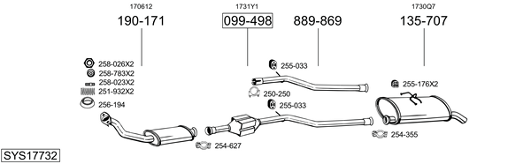 Sistema de gases de escape Peugeot PARTNER ORIGIN Box Body/MPV