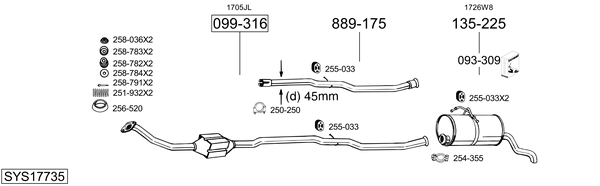 Sistema de gases de escape Peugeot PARTNER Platform/Chassis