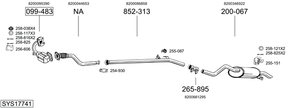 Sistema de gases de escape Renault CLIO II
