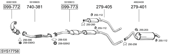 Sistema de gases de escape Fiat STILO VAN