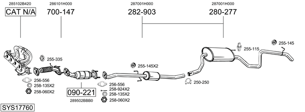 Sistema de gases de escape Kia CEE'D Hatchback