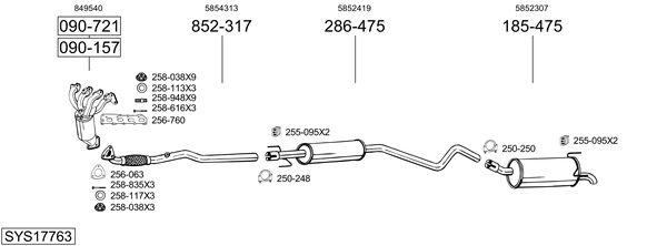 Sistema de gases de escape Opel ASTRA H Estate