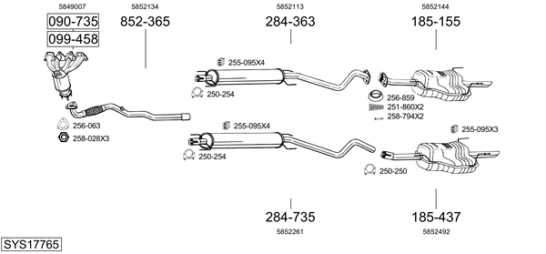 Sistema de gases de escape Opel ASTRA G Coupe